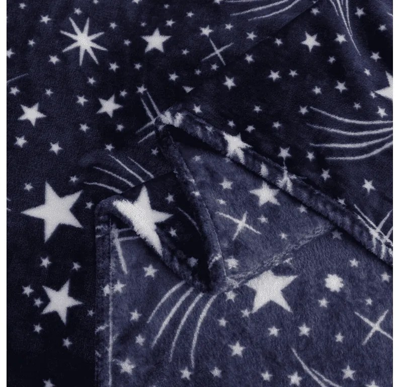 Mikroplüss takaró STARLIGHT, sötétkék Méret: 200 x 220 cm