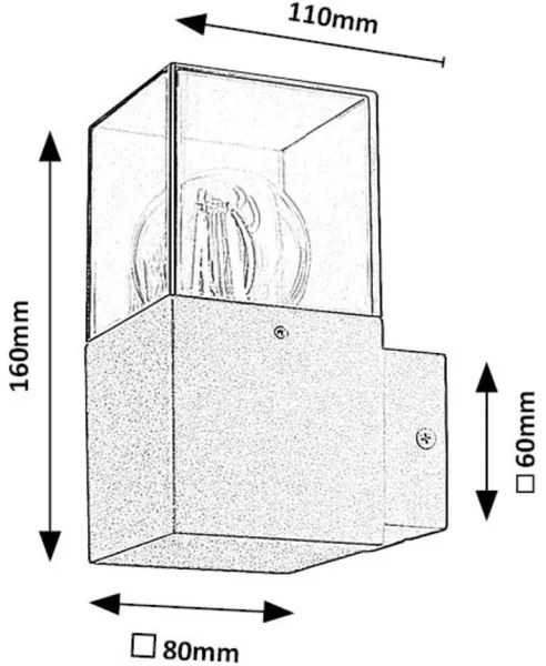 Rabalux 77080 - Kültéri fali lámpa LOANDA 1xE27/60W/230V IP54 fekete