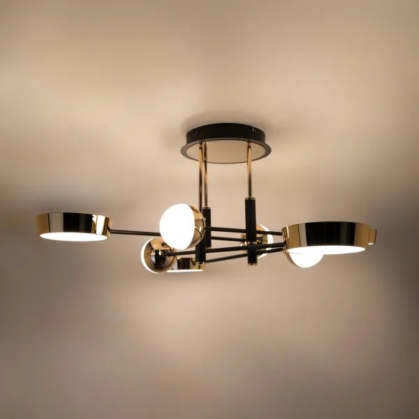 Zuma Line MX7170-8-3BGT - LARA felületre szerelhető csillár, dimmelhető LED, 60W/230V, arany/fekete