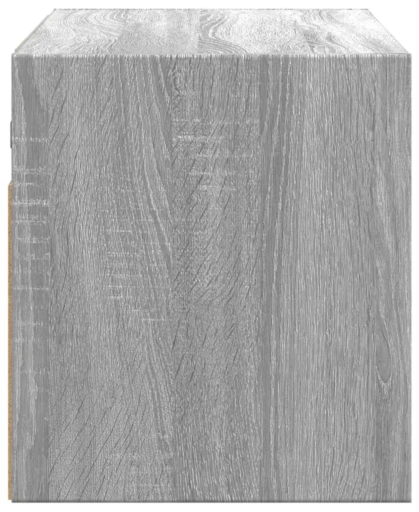 szürke sonoma színű fali TV-szekrény LED-ekkel 100 x 31 x 35 cm