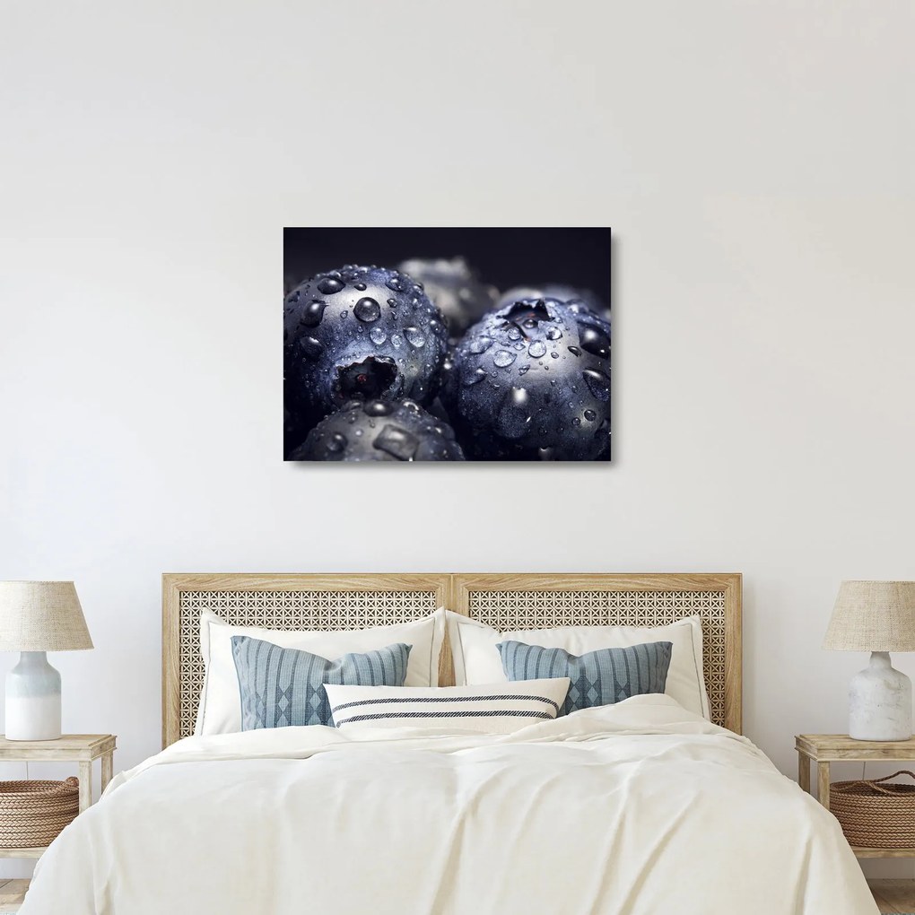 Vízcseppekkel ellátott gyümölcs képe (üvegen) (70x50 cm)