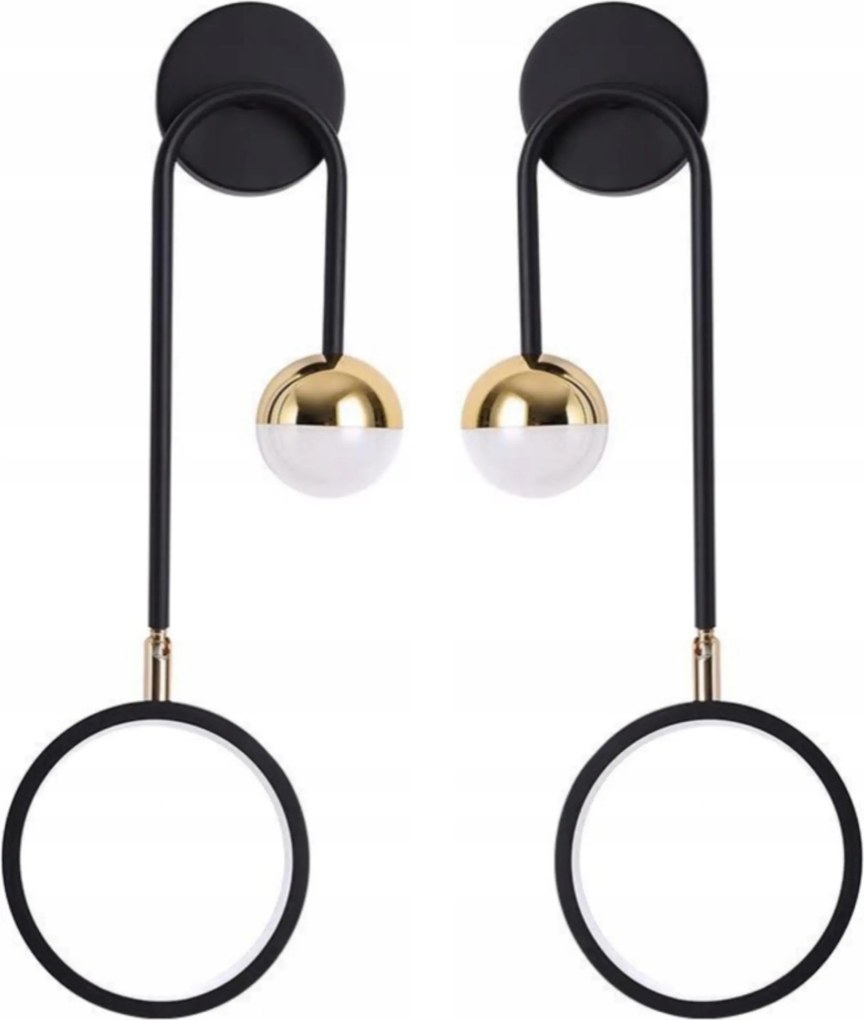 Fali lámpa Led Fekete Arany Forgatható Loft Hálószoba Nappali