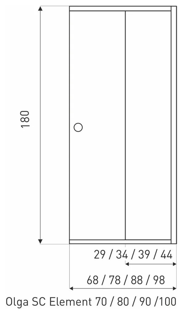 OLGA SQ 90 ELEMENT zuhanyajtó
