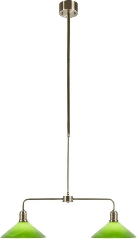 Zöld-sárgaréz színű fém függőlámpa üveg búrával Vela – Markslöjd