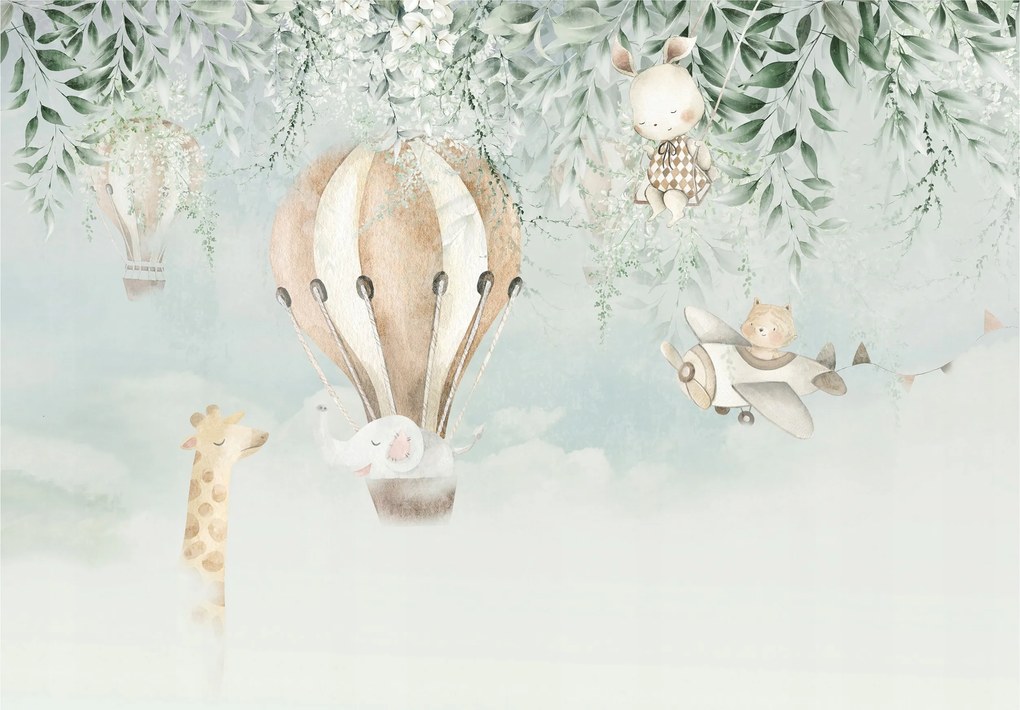 Fotótapéta Állatok akvarellek vinil lufik 368x254 +ragasztó