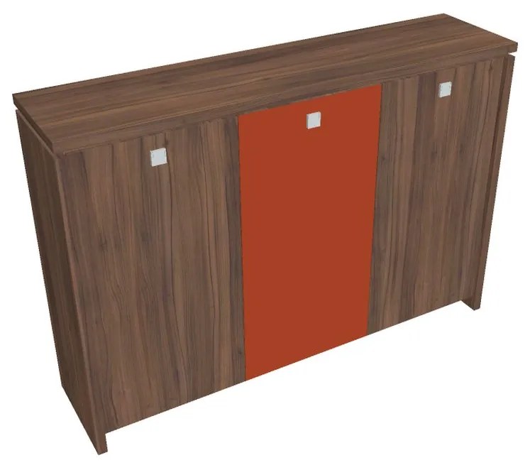 Verno közepes gardrób 188 x 46 x 130 cm, kombinált ajtó, dió / narancs