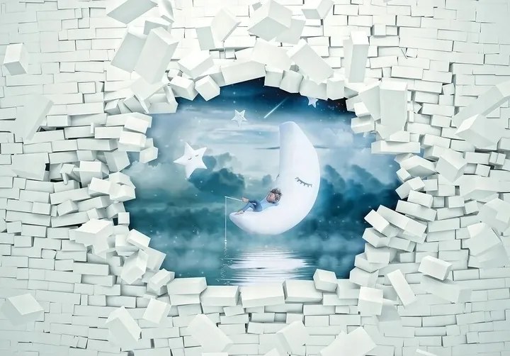 Fotótapéta Gyerekeknek Hold Kozmosz Galaxis Gyerek Tapéta 416x254