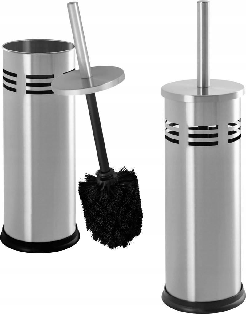 Wc kefe tárolóval Ezüst Króm Acél Fürdőszoba