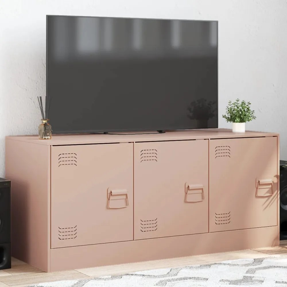 rózsaszín acél TV-szekrény 99 x 39 x 44 cm