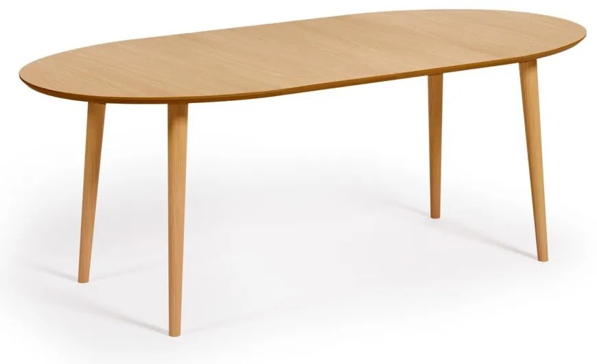 Natúr színű bővíthető étkezőasztal tölgyfa dekorral 90x120 cm Oqui – Kave Home
