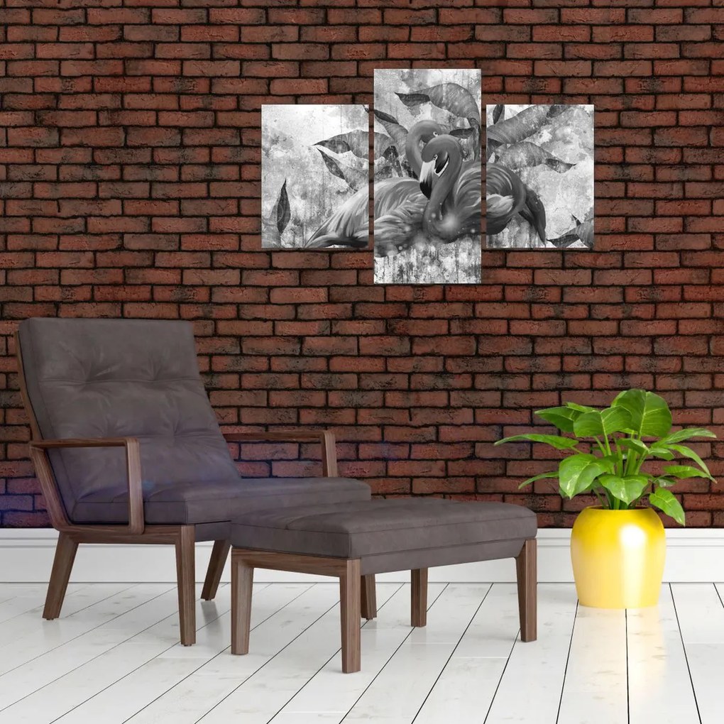Kép - Flamingók graffiti (90x60 cm)