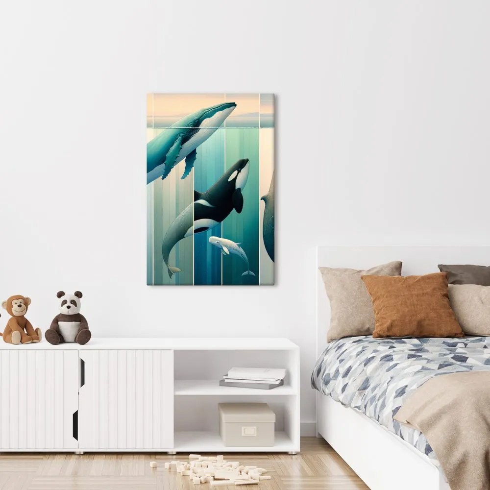 Kép elegáns bálnák a vízfelszín alatt