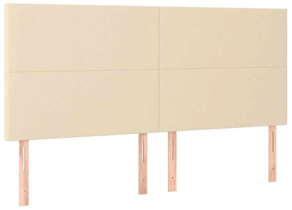 krémszínű szövet LED-es fejtámla 180x5x118/128 cm