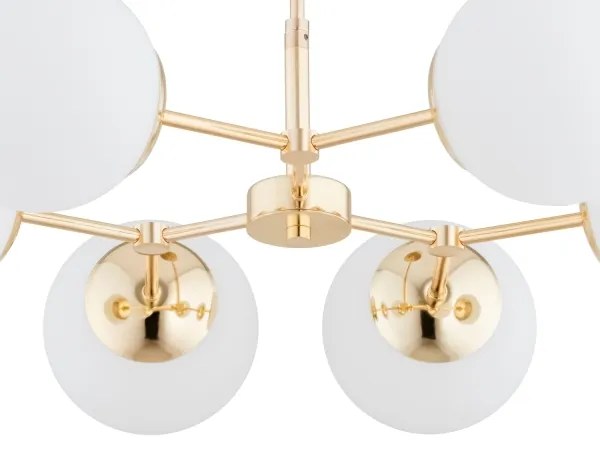 Csillár rúdon FOTON 6xE14/40W/230V arany/fehér