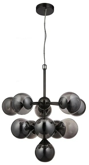 Endon 101147 - Kábelre függesztett csillár OSCAR 11xG9/18W/230V fekete/füstszínű