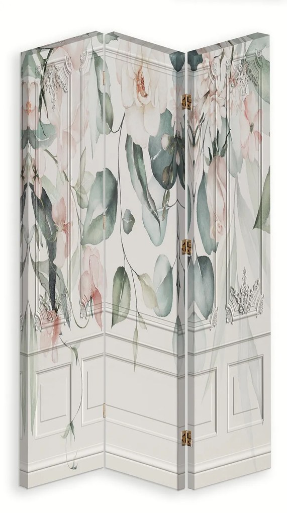 Gario Paraván Pasztell virágok Méret: 145 x 170 cm, Kivitelezés: Klasszikus paraván