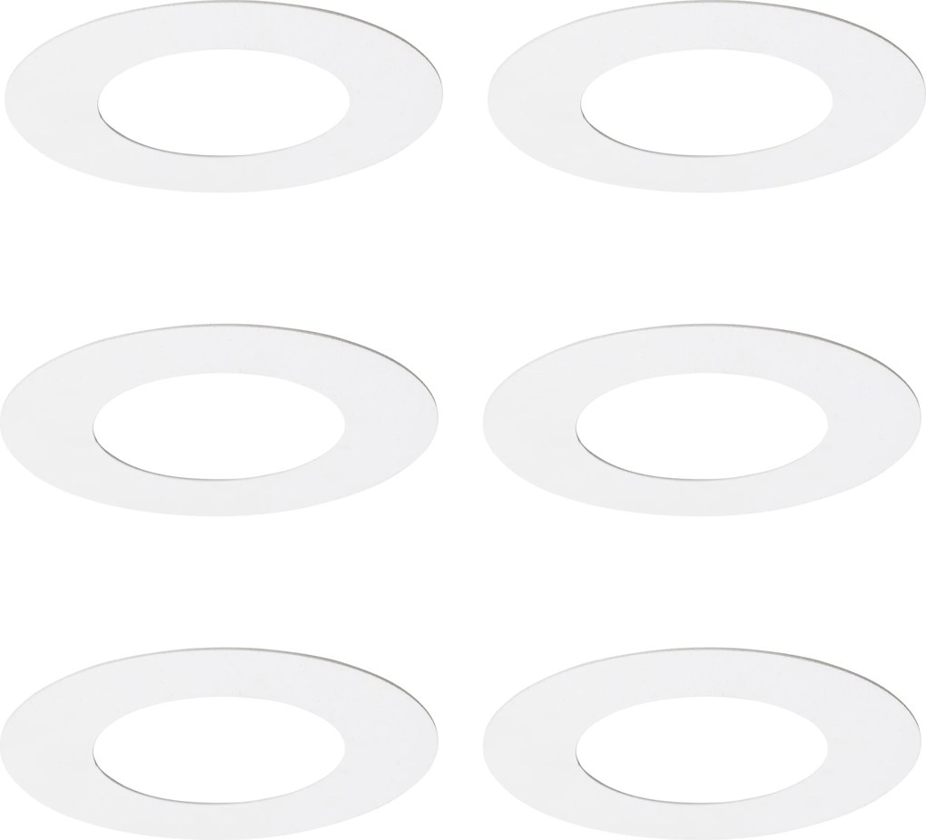 6 darabos fehér távtartó gyűrű készlet süllyesztett spotlámpákhoz 7,5 - 13 cm - Spacer