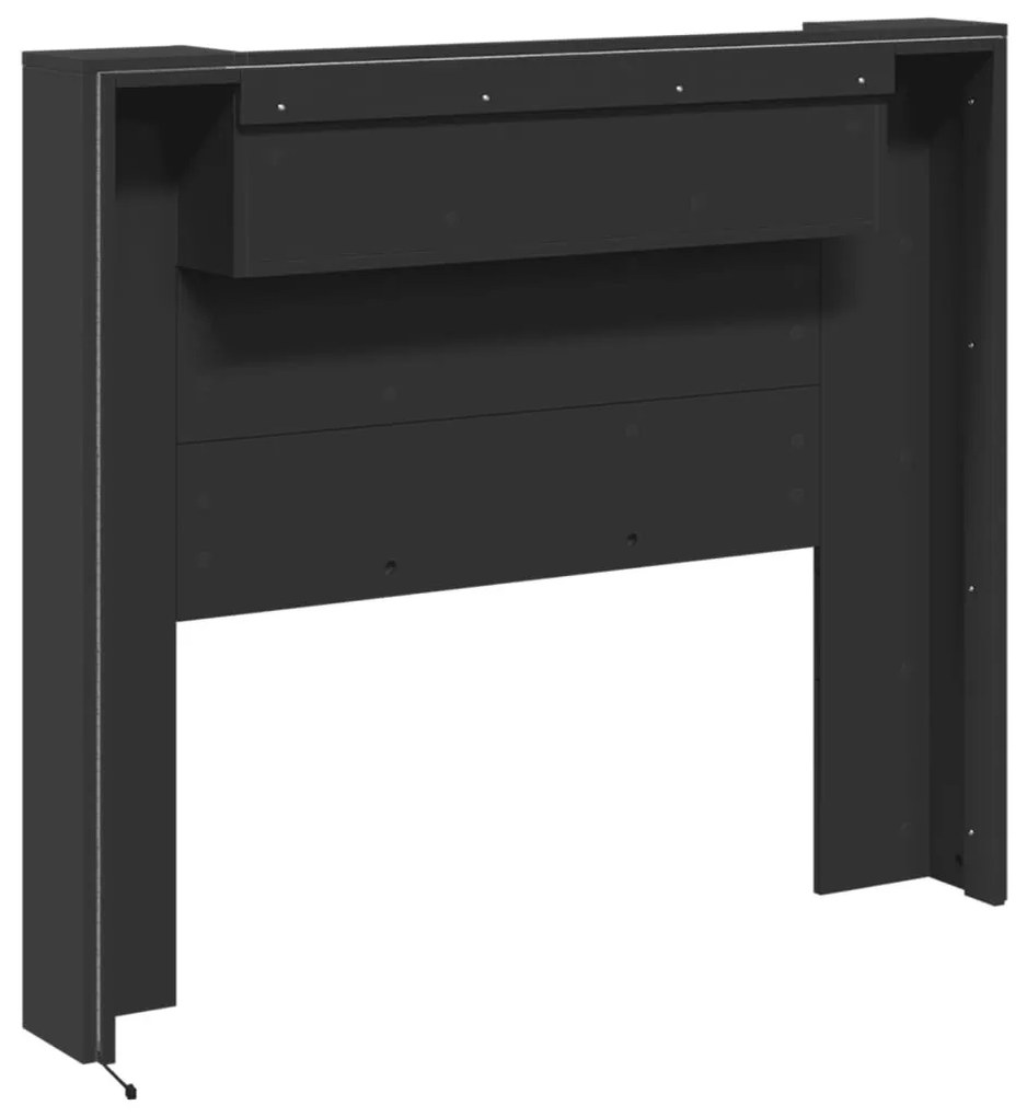 fekete áthidalószekrény LED-világítással 120 x 16,5 x 103,5 cm