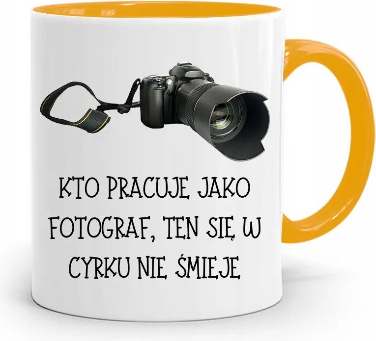 Sárga Fotós Bögre Ez A Cirkuszban Nem Nevet A fényképes nyomattal