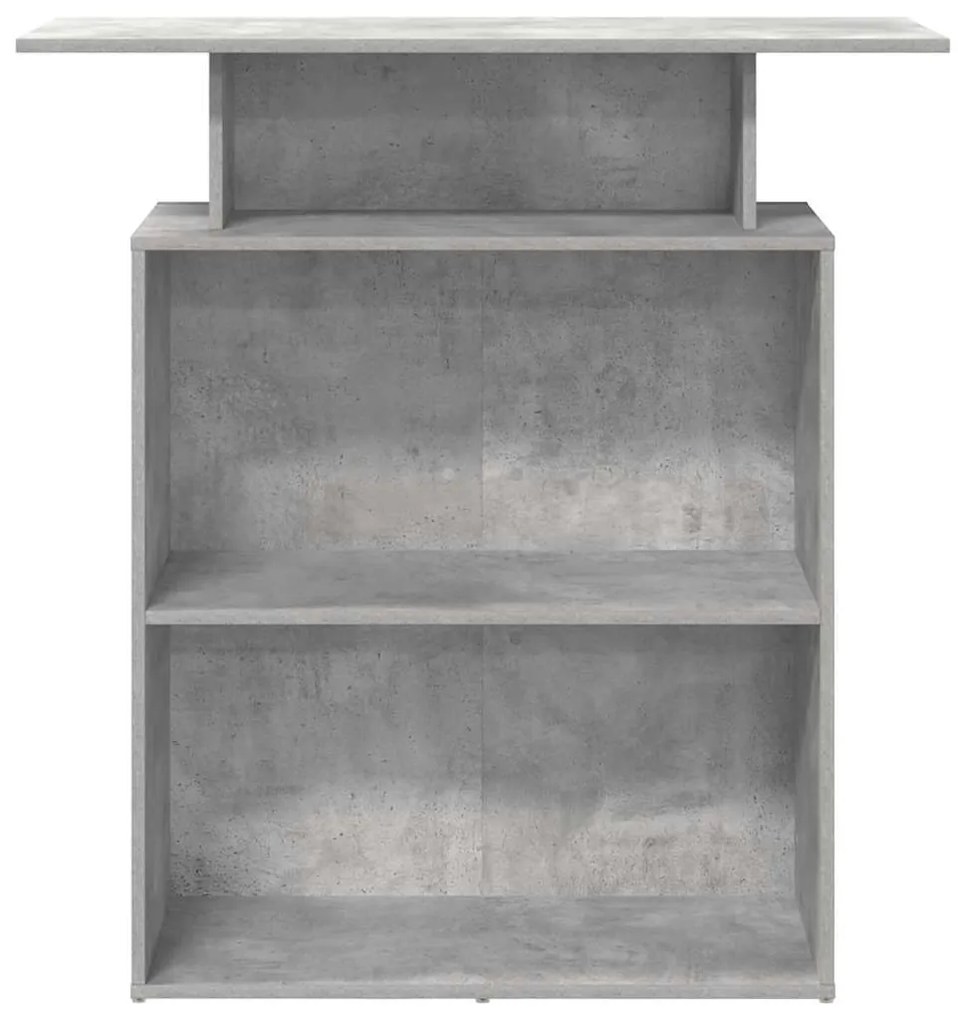 recepciós pult betonszürke 100x40x104 cm szerelt fa