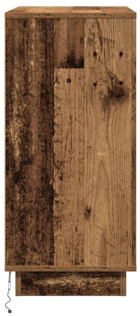 LED-es éjjeli szekrény Régi fa 71x34,5x75 cm Mérnöki fa