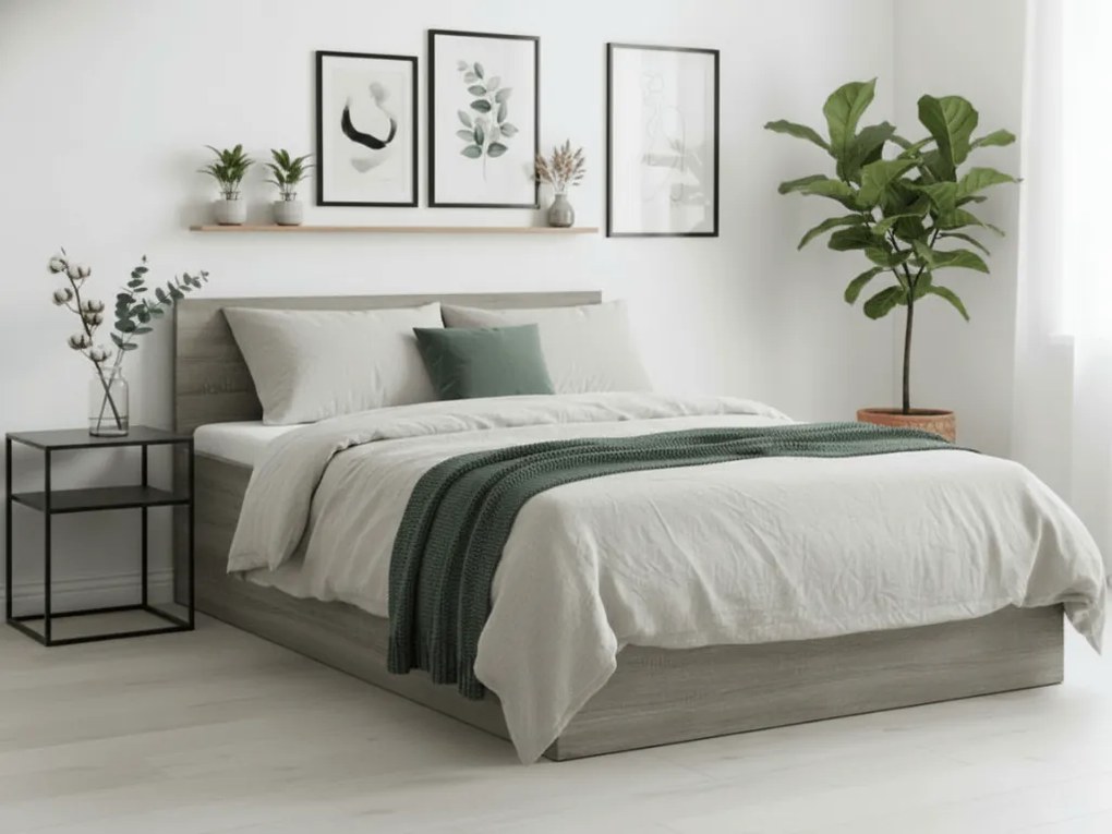 SOFIA ágy 120 x 200 cm, trüffel tölgy Ágyrács: Léces ágyrács, Matrac: Deluxe 10 cm matrac