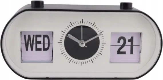 Óra Ébresztőóra Retro Dátummal Black&amp;white