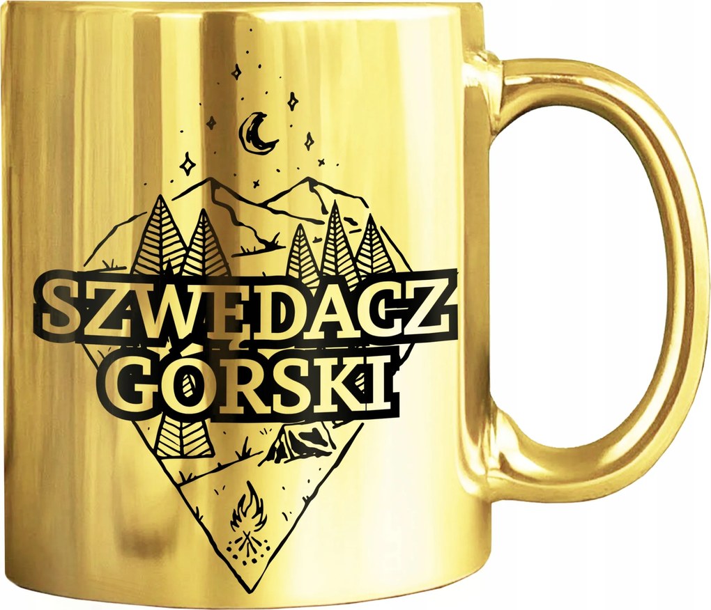 Arany Bögre Nyomott Mintával Hegymászó Csúcsmászó