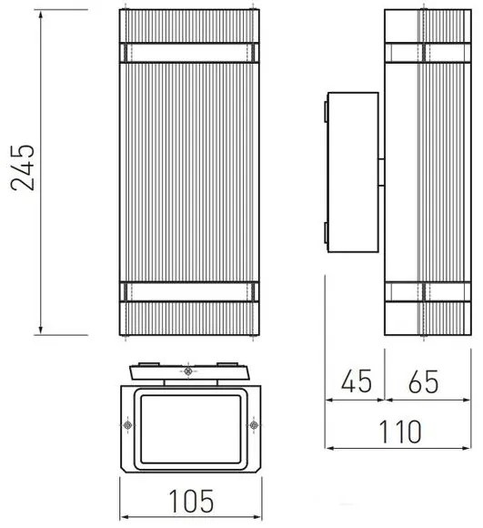Lámpa Fali Lámpa NESSA 2 irányú, GU10, MAX. 50W, IP54, AC220-240V, 50/60Hz, szürke