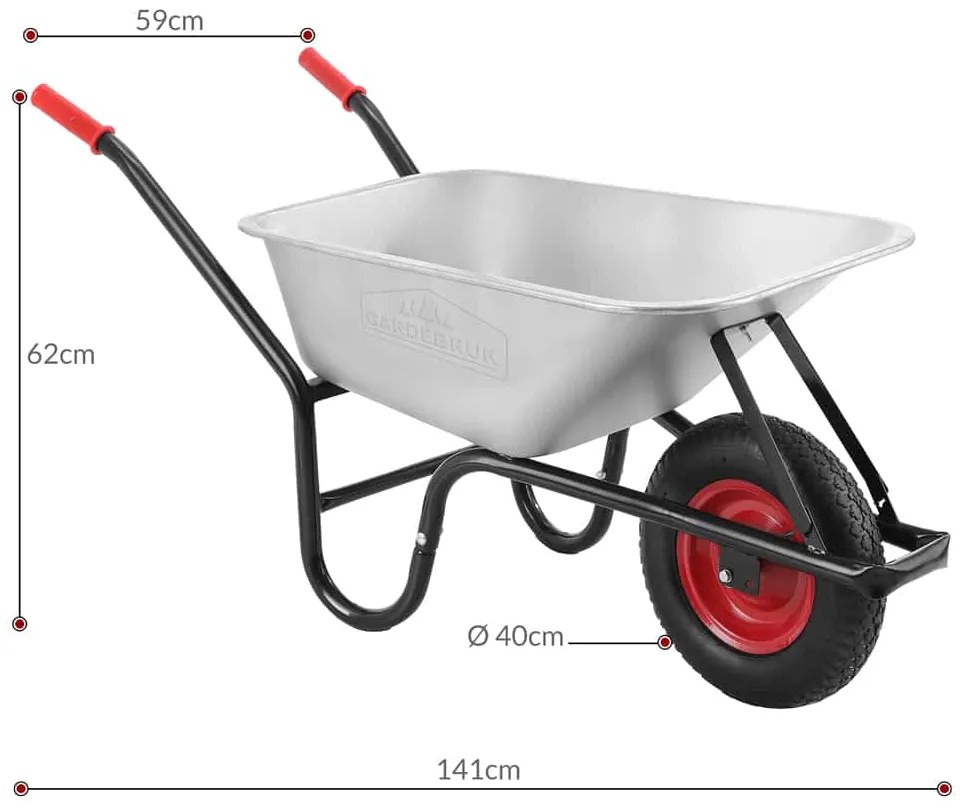 Gardebruk® Horganyzott kerti talicska 250 kg-ig