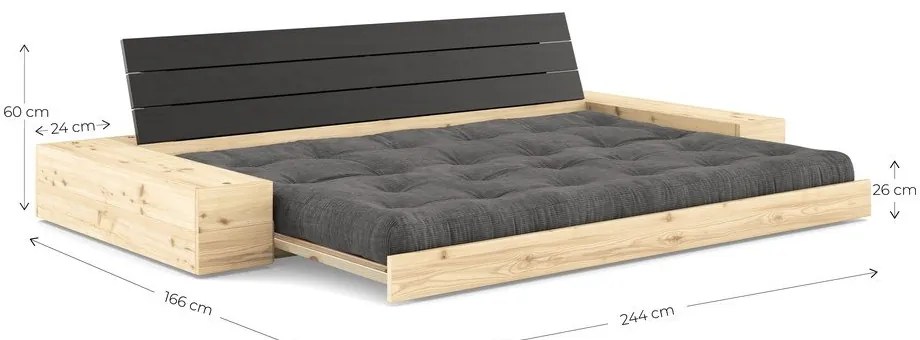 Szürke kinyitható kanapé 244 cm Base – Karup Design