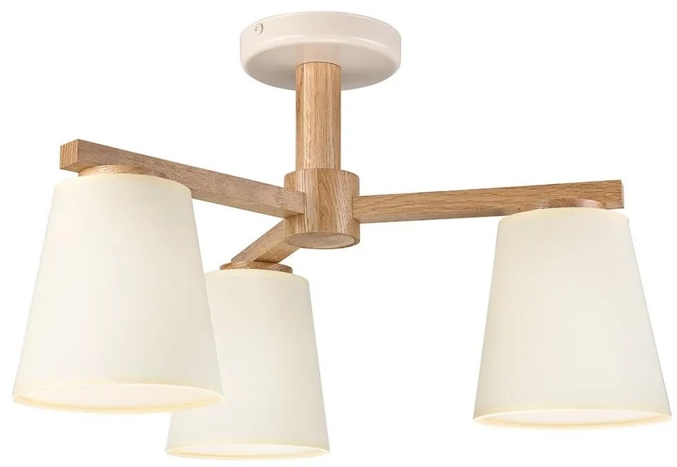 Felületre szerelhető csillár ELLIE 3xE27/15W/230V krémes/tölgy