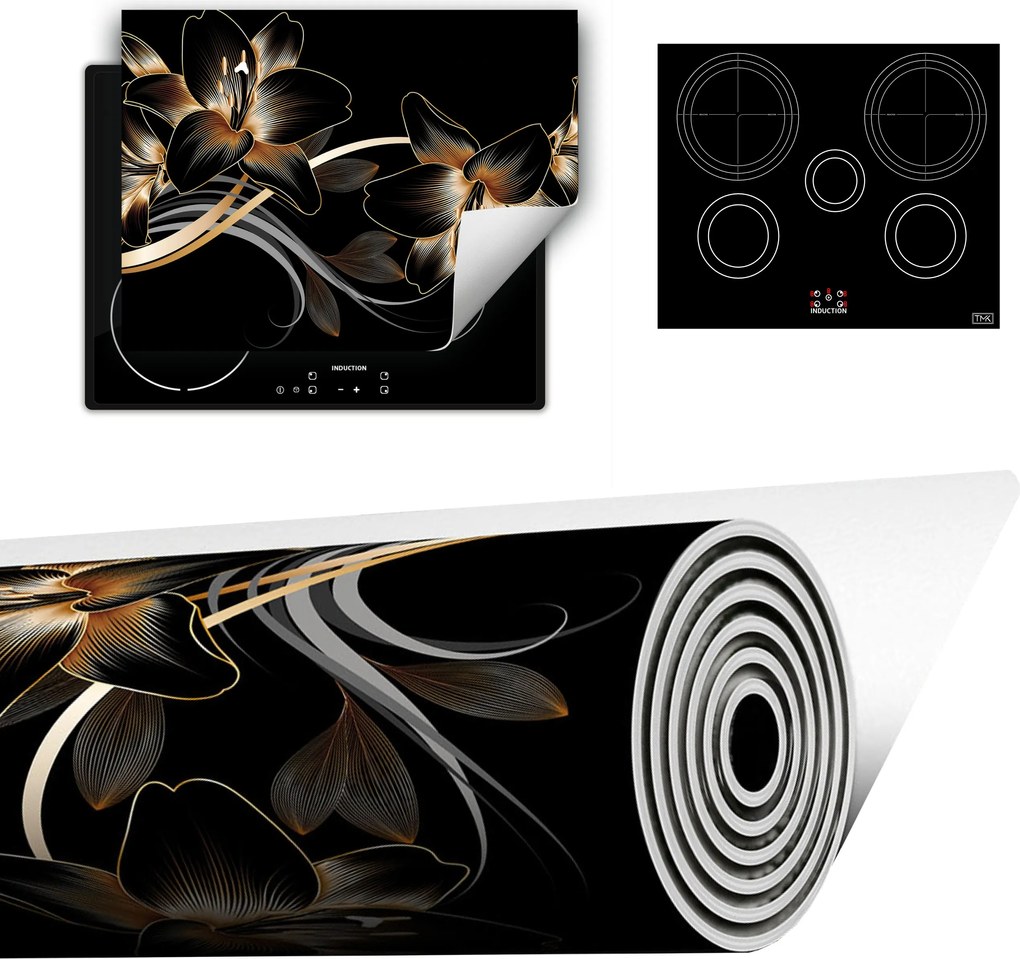 Vinyl Szőnyeg A Konyhába Több Hely 70x52 fekete Orchidea