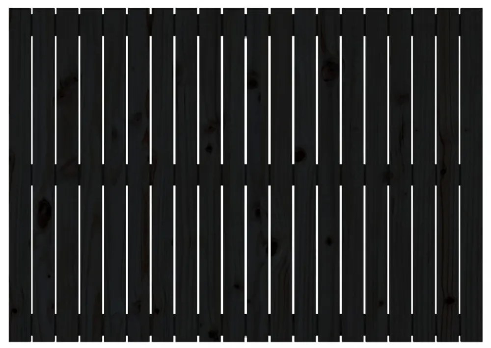 fekete tömör fenyőfa fali fejtámla 127,5 x 3 x 90 cm