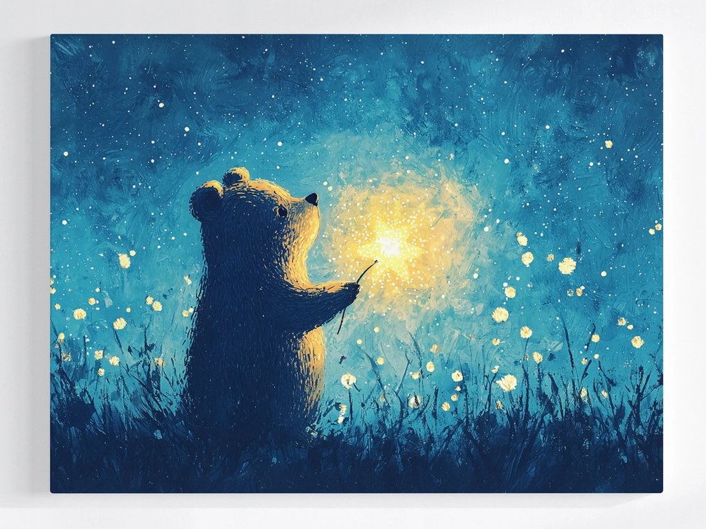 Poszter Mackó Ég Éj Csillagok Álom 80x60