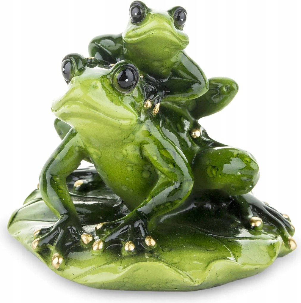 Béka figura két béka pihen a levélen vicces mosoly garancia
