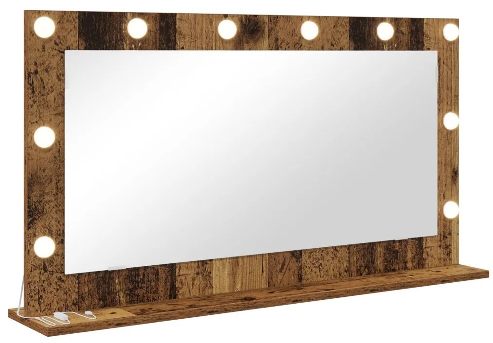 Pipere Tükör Régi Fa Fa és Üveg 100 x 55 x 18 cm Tükör