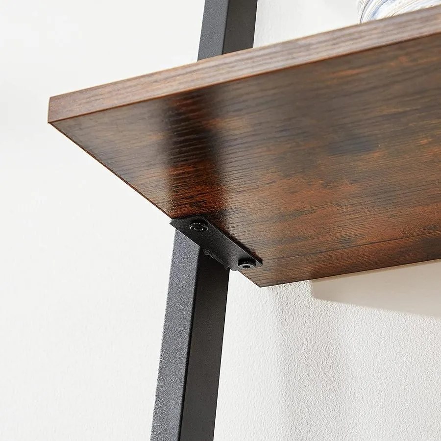 Létrapolc, 5 szintes könyvespolc 64 x 34 x 186 cm barna