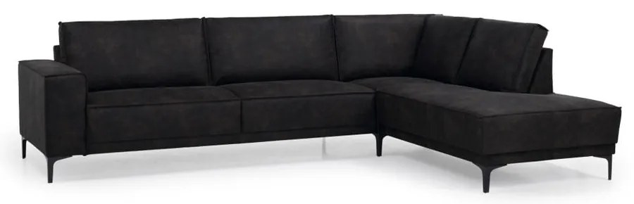 Antracitszürke bőrutánzat sarokkanapé (jobb oldali) Copenhagen – Scandic