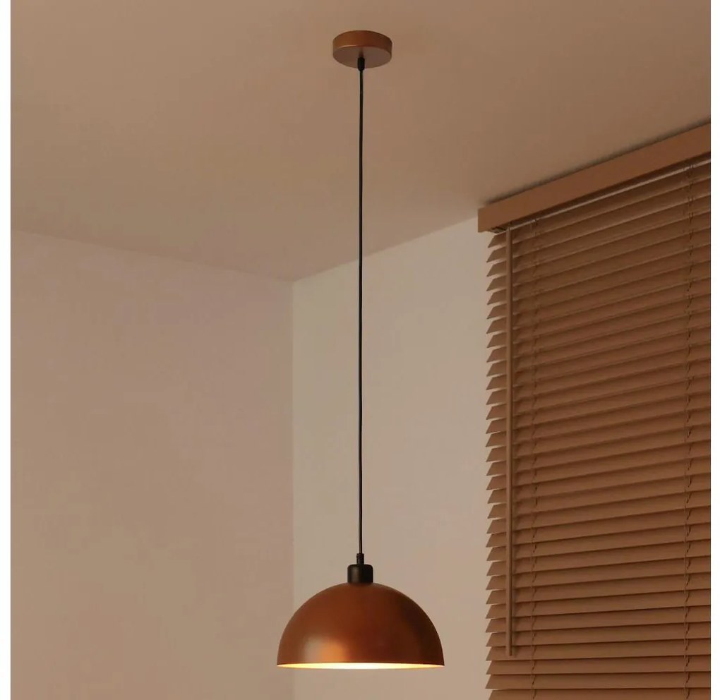 Duolla - IRONLINE zsinóros függőlámpa 1xE27/15W/230V átmérő 27 cm réz/fekete