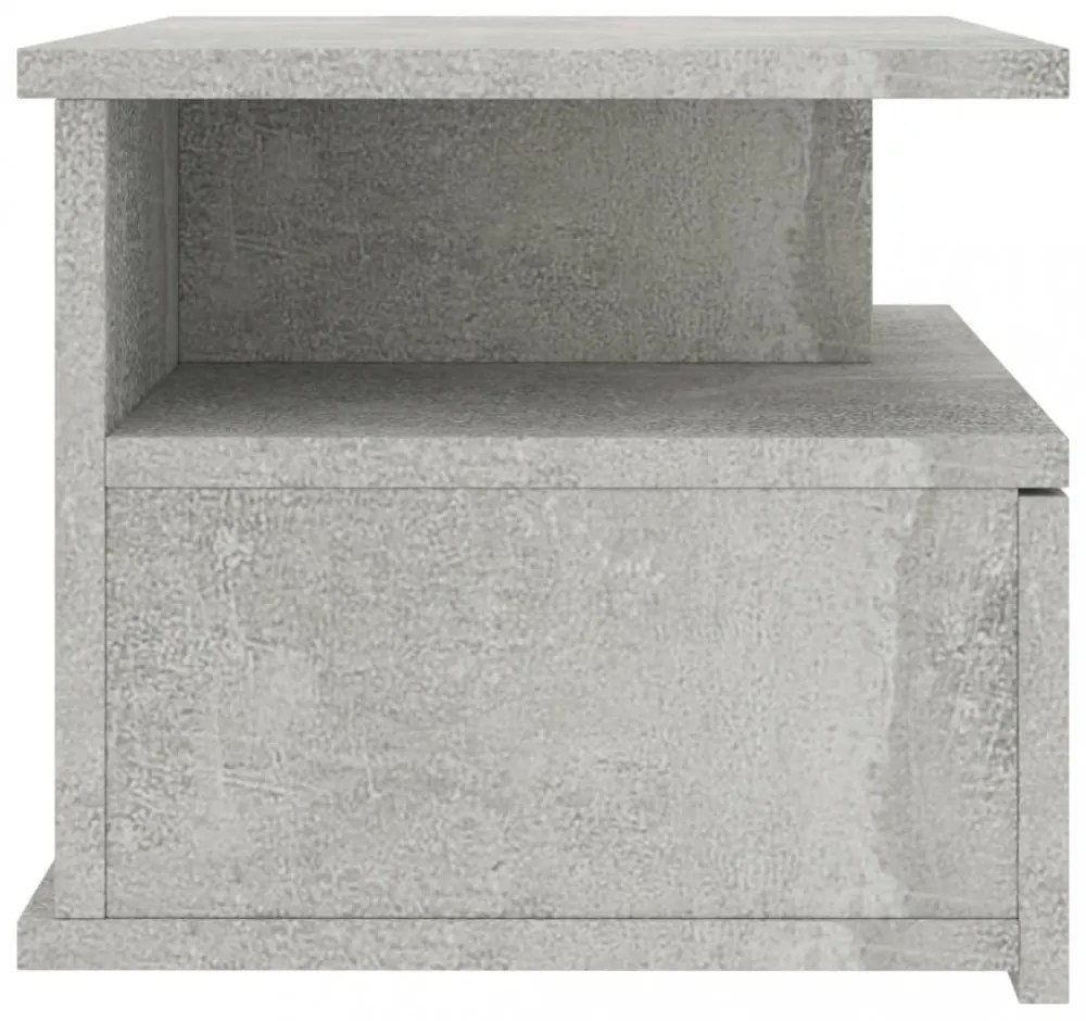 2 db betonszürke szerelt fa lebegő éjjeliszekrény 40x31x27 cm
