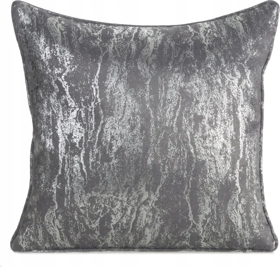 Dekorációs párnahuzat Elise 45x45 acél ezüst márvány szegély