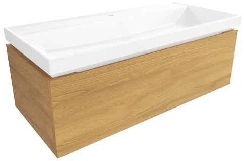 SAT Feel Fürdőszobaszekrény mosdóval 100x30x46 cm matt méztölgy SATFEEL100DMU4