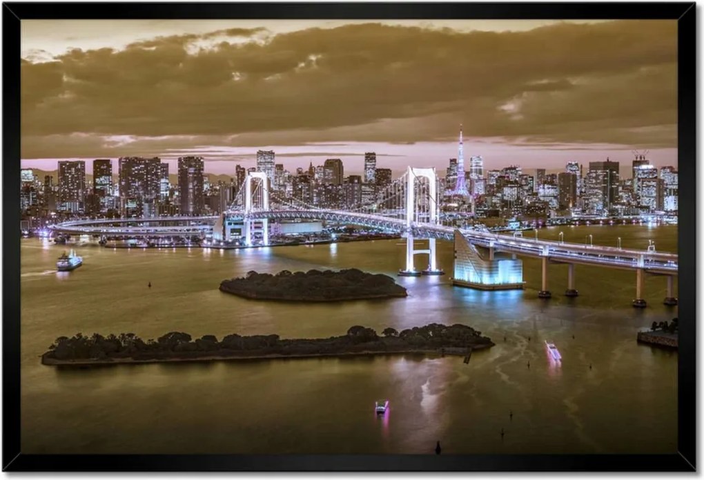 Poszterek keretben 60x40 Szivárványhíd Tokióban