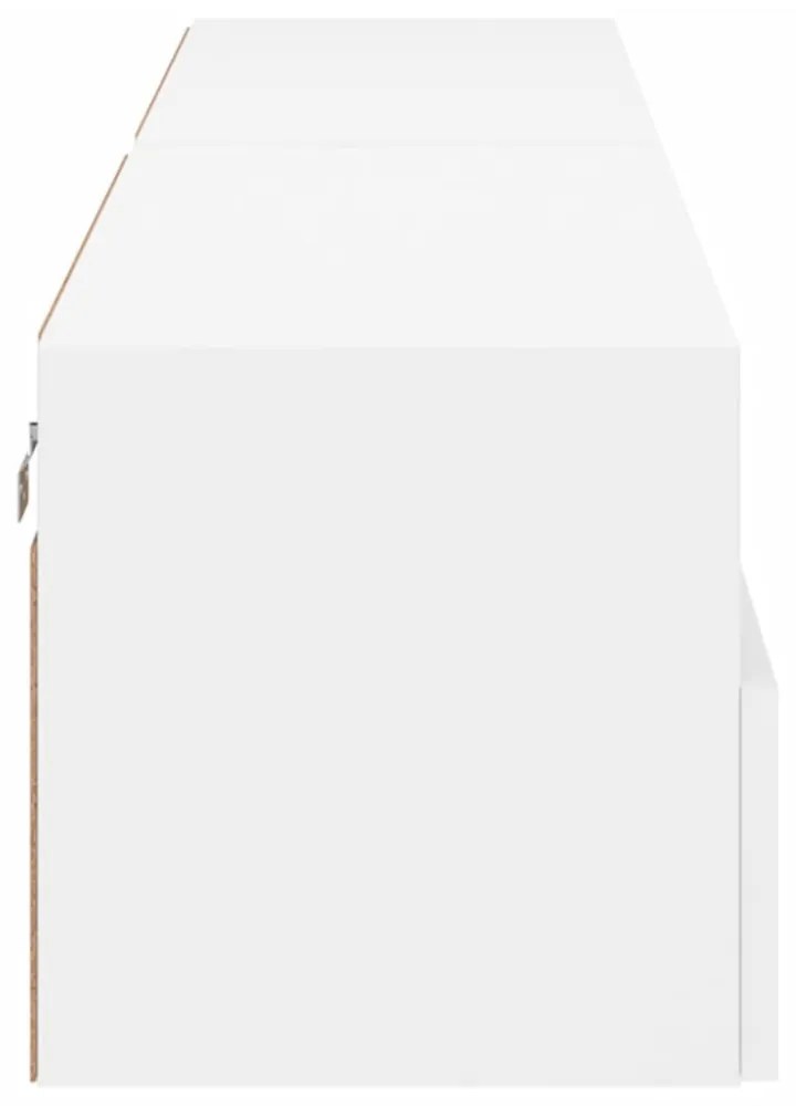 2 db fehér szerelt fa fali TV-szekrény 80 x 30 x 30 cm