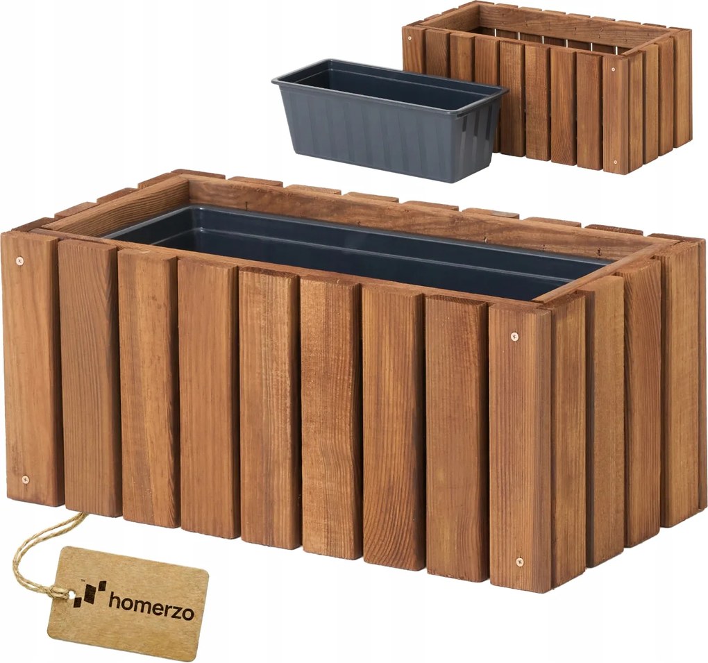 Erkély virágtartó 45 cm barna betét 6,8 l erkély terasz kert