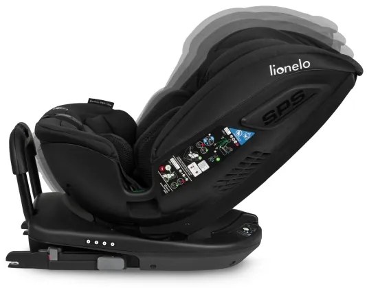 Lionelo - Forgatható autósülés alappal BASTIAAN i-Size 40-150 cm fekete karbon