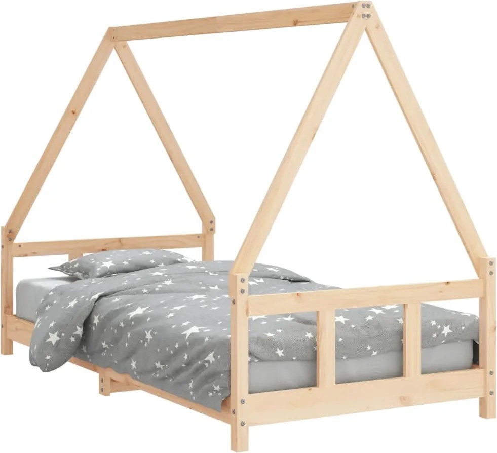 vidaXL tömör fenyőfa gyerekágykeret 90 x 190 cm