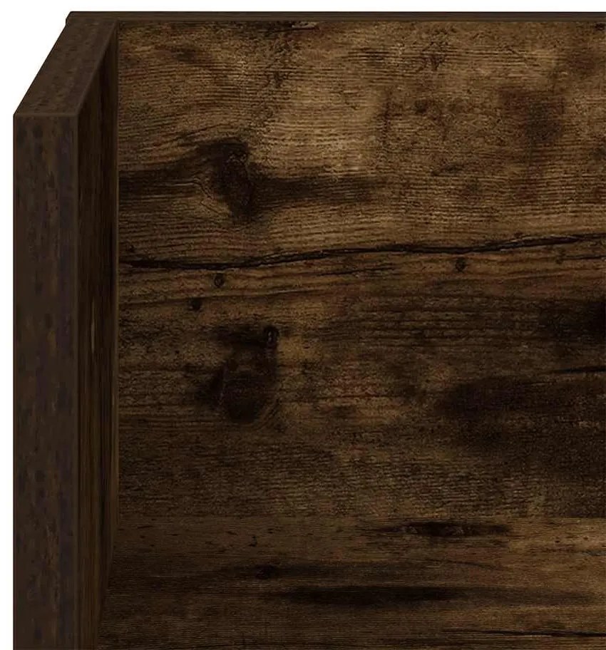 2 db füstös tölgy színű szerelt fa fali polc 100x16,5x16,5 cm