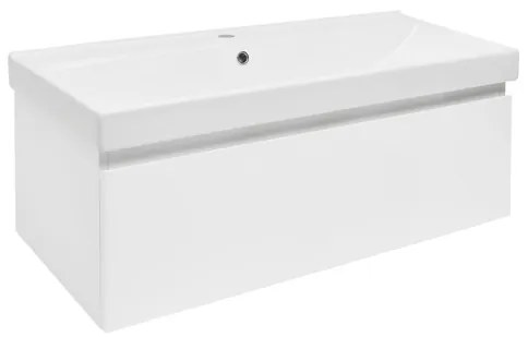 SAT B-WAY Fürdőszobaszekrény mosdóval 99x30x45 cm fehér fényes BWAY100WU1